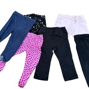 Carters Girls 12 Months Leggings Bundle Pants Stretch Soft
